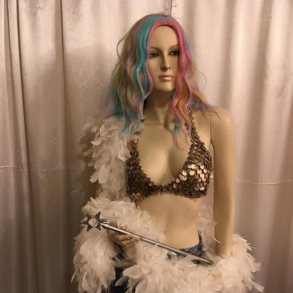 RARE vintage real chain mill custom made halter top